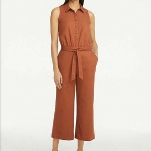 Ann Taylor Utility Jumpsuit Rust Brown Size 12 NWT
